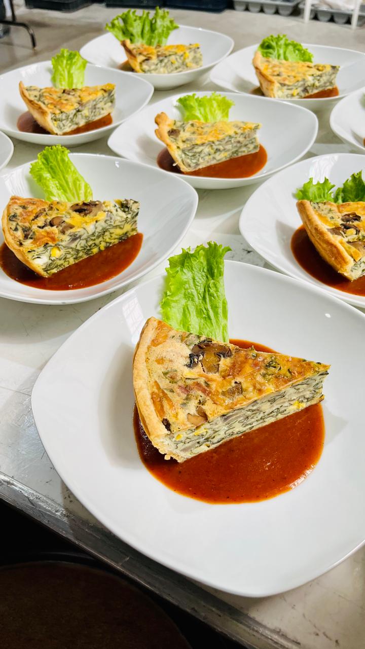 Pastel de champiñones y queso